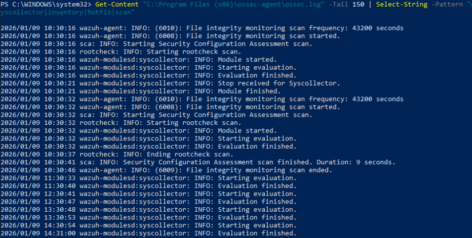 Logs Syscollector Windows
