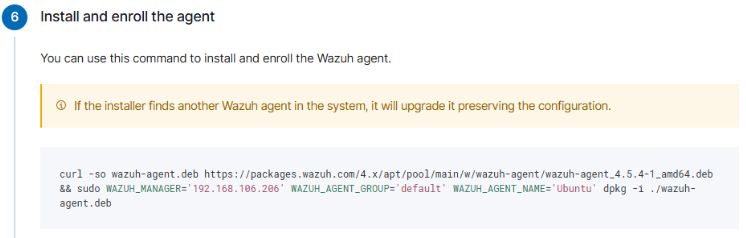 Commandes installation